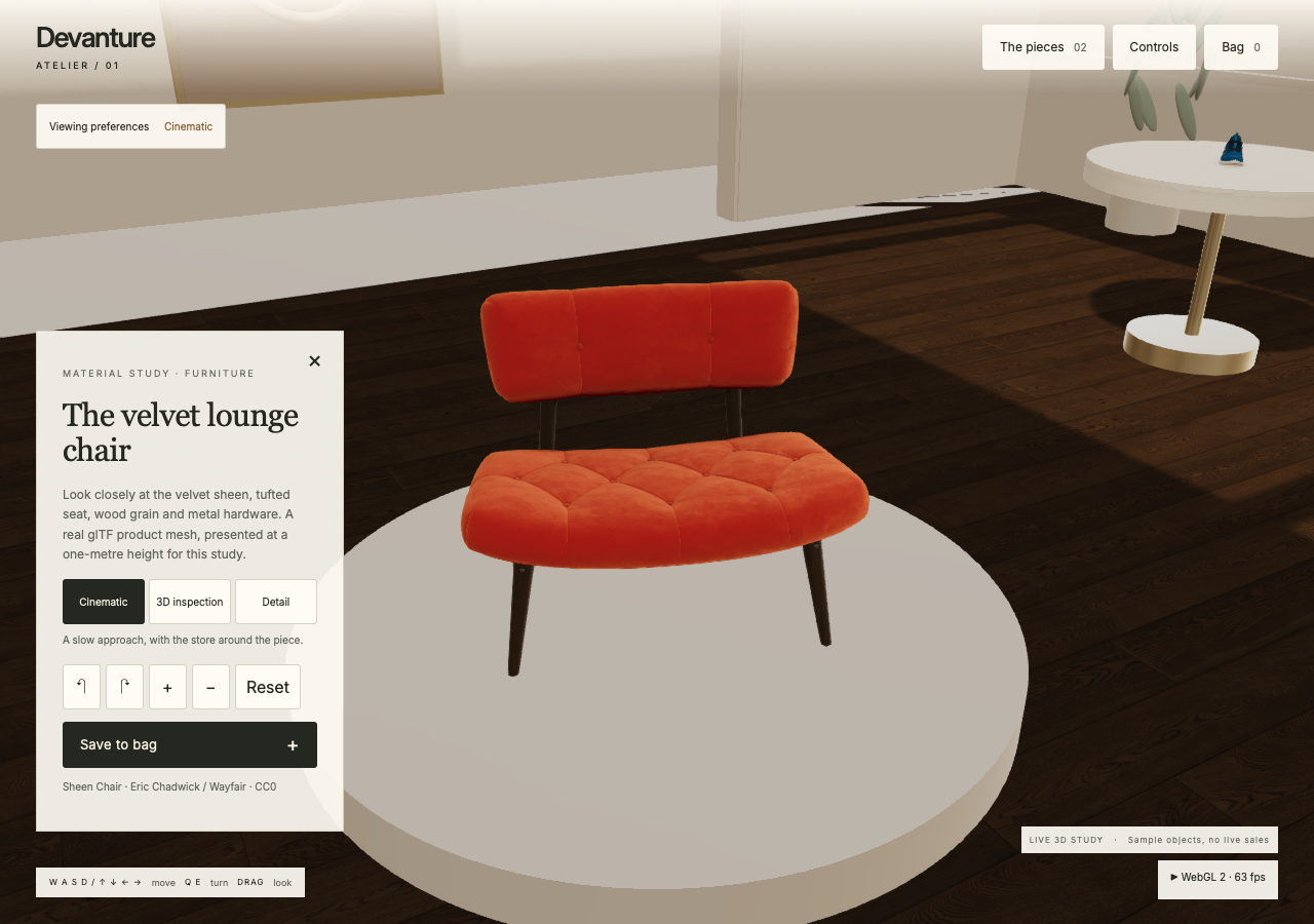 Actual interactive rendering · Licensed sample products